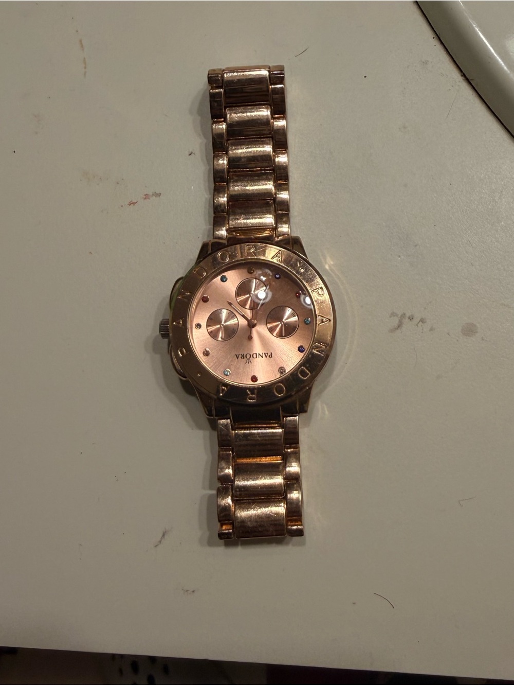 Pandora Rose Gold Bracelet Watch with Crystal Accents
